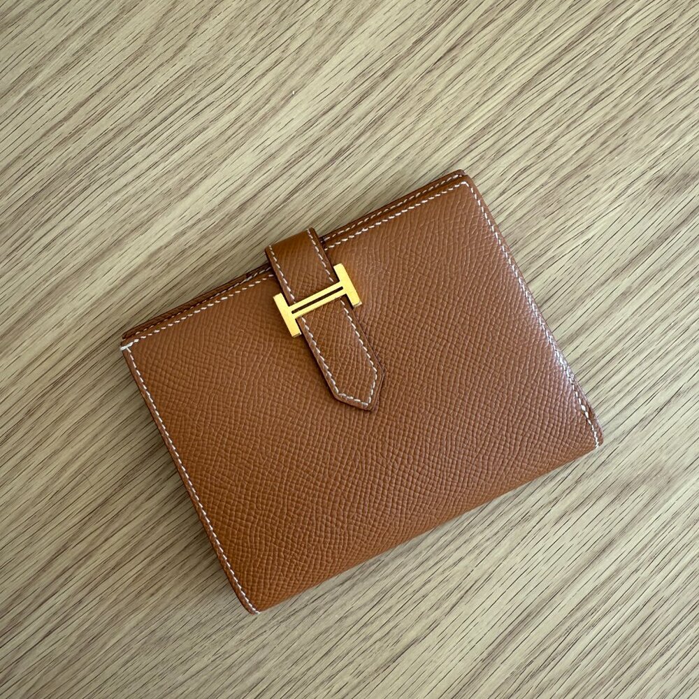 Hermes Bearn Compact wallet (personalized with "ANT" on the interior)